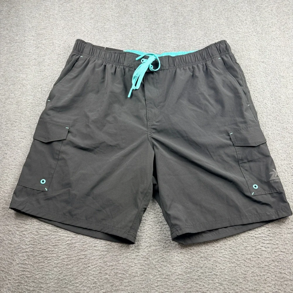 ZeroXposur Swim Shorts Men's XXL Black Cargo Stretch UPF 50+ P88480S